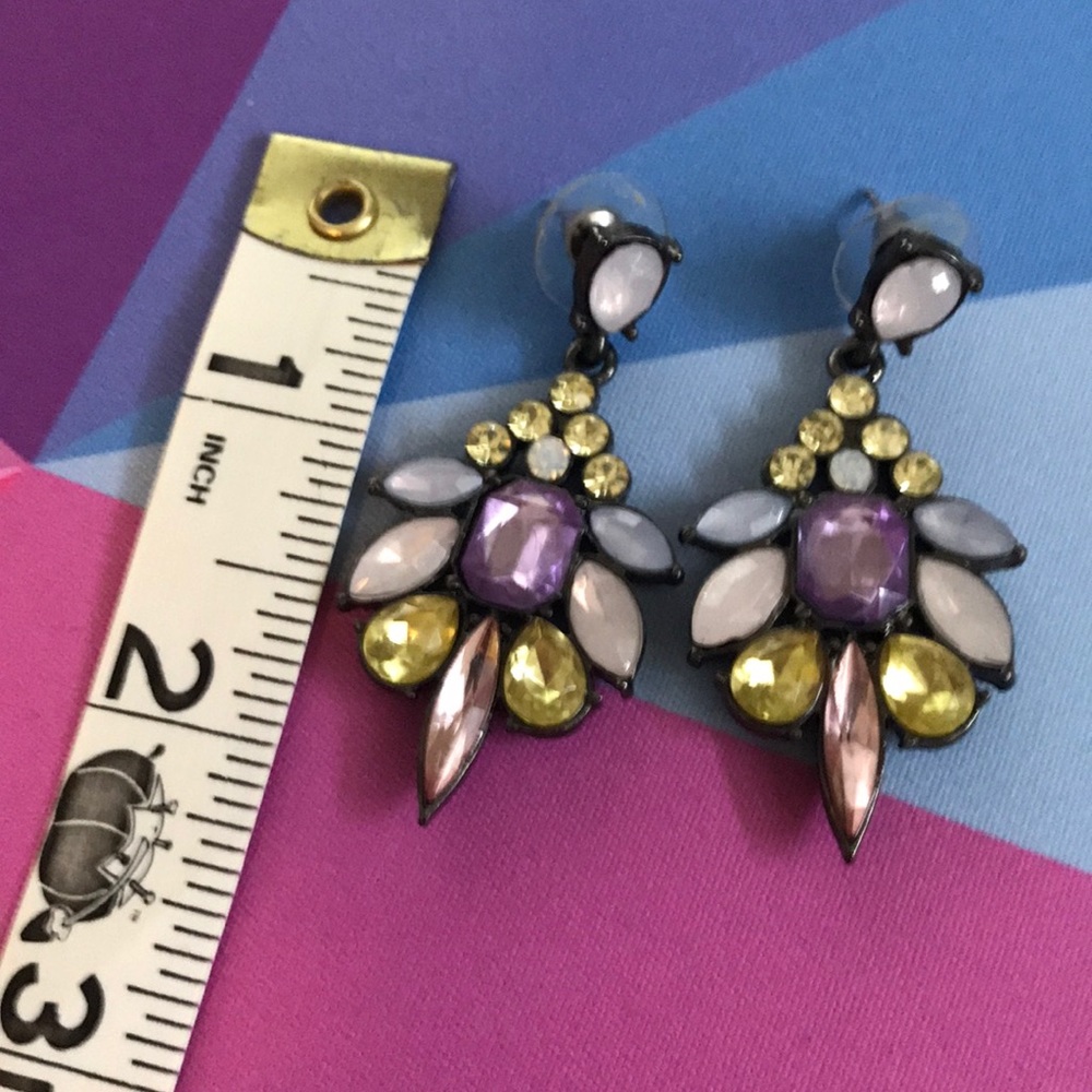 Colorful Rhinestone earrings - Picture 2 of 3